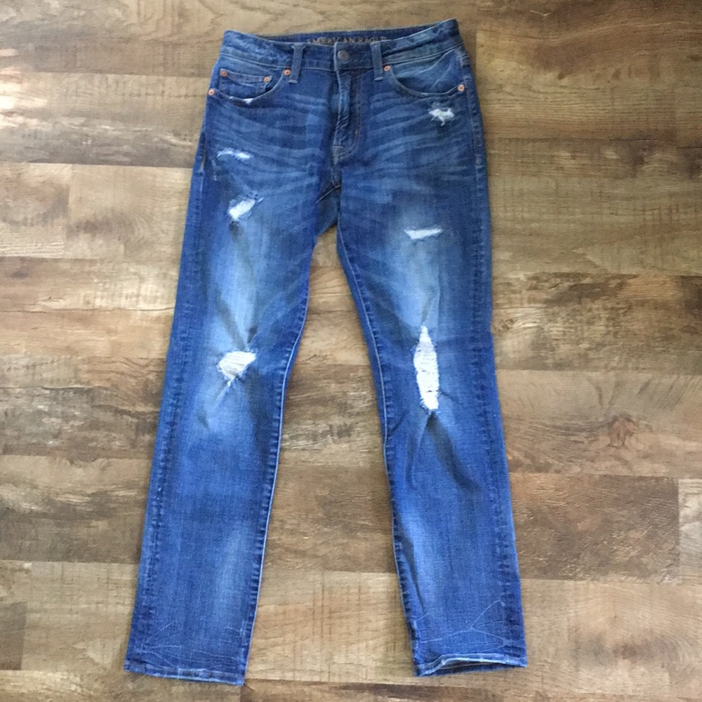 American Eagle Slim Straight Flex Distressed 29x32